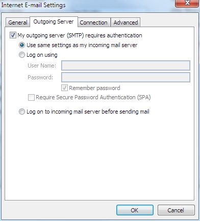 step 4 select outgoing server tab